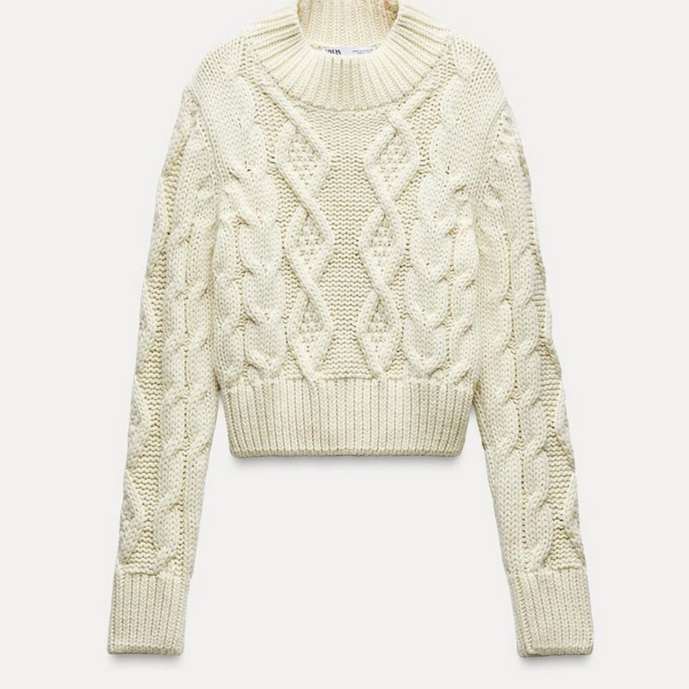 Zara beige open back sweater NWT, size US 4